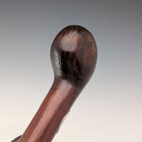 復古蛇裝飾棕色軸旋鈕手杖手杖 90 厘米